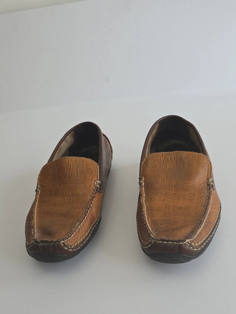 L.L. Bean Men's Allagash Bison Leather Driving Loafers  Mocs Two Tone Size 10